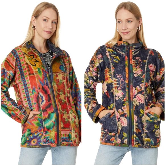 New Johnny Was Joan Zip Sherpa Jacket, reversible jacket. - Picture 1 of 13